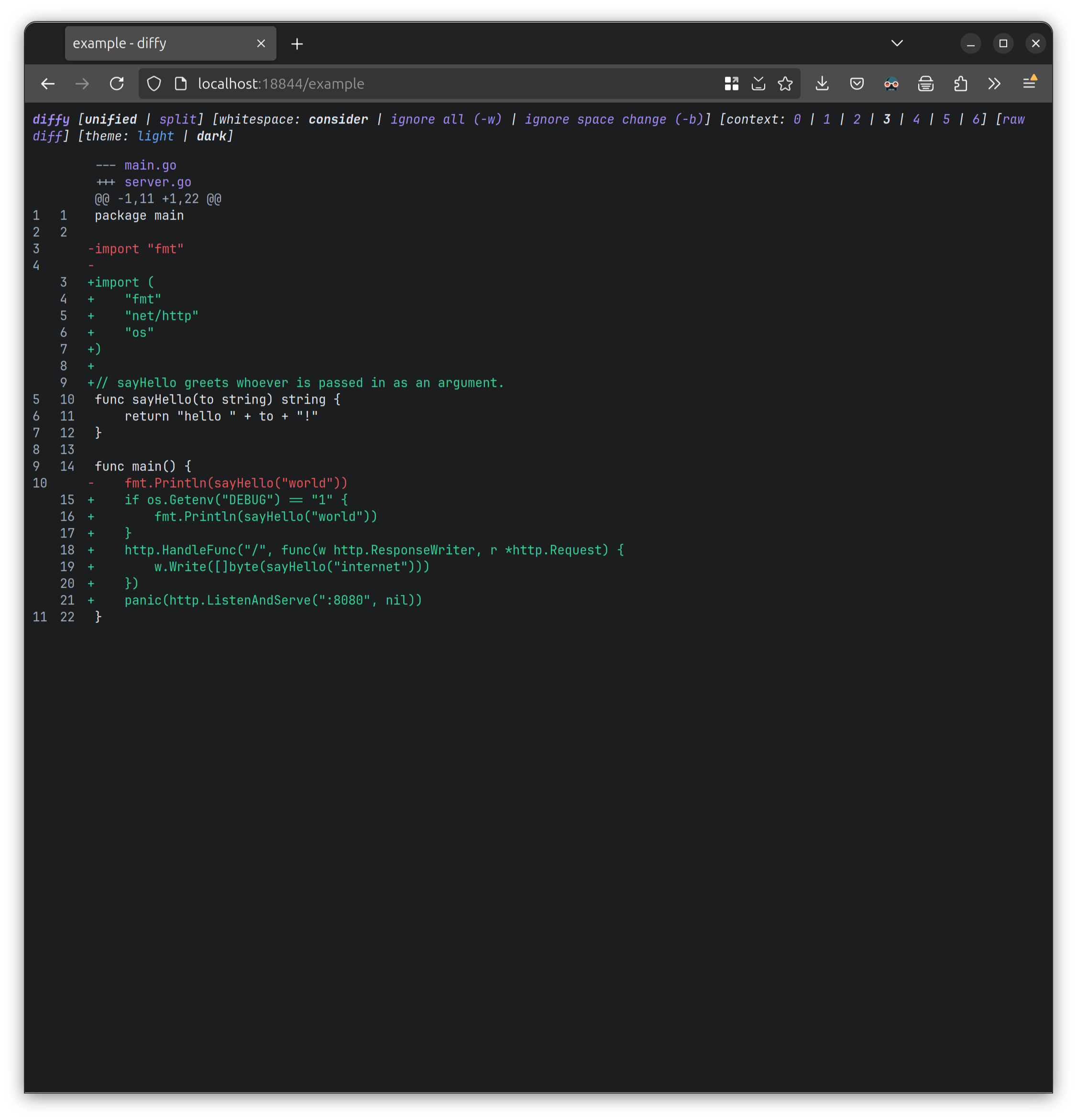 diffy diff view screenshot